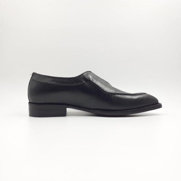 513-Cross Buckle Black Leather Shoes - Image 3