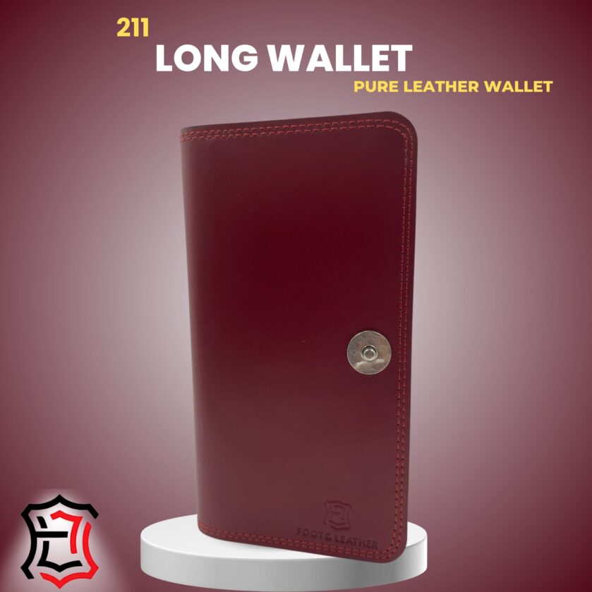 Pure Leather Long Wallet Model 211 — Elegance in Every Stitch