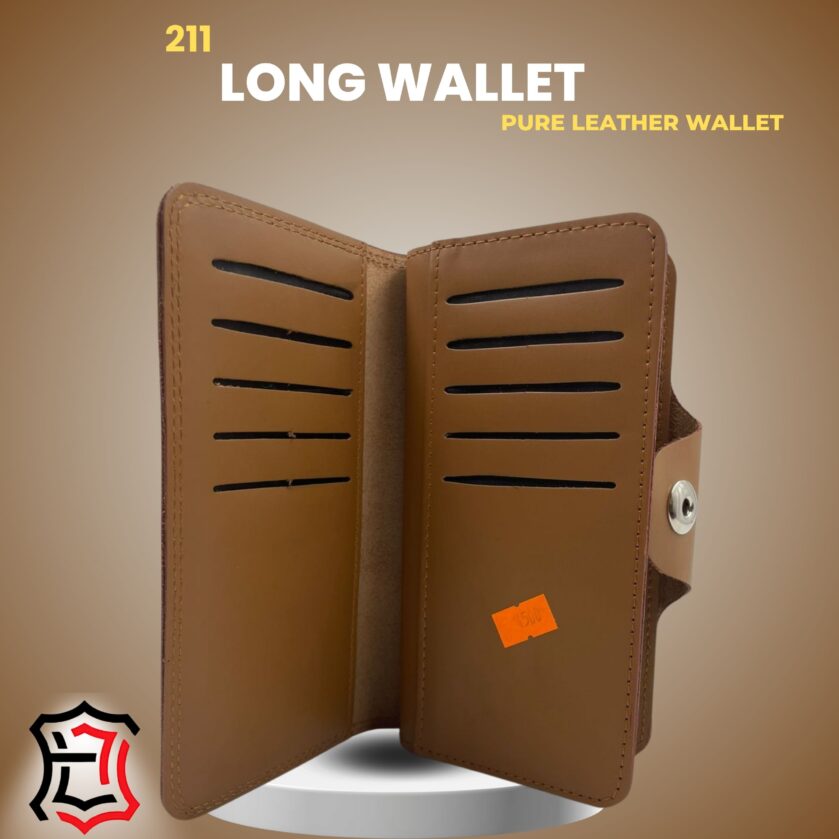 Pure Leather Long Wallet Model 211 — Elegance in Every Stitch - Image 2