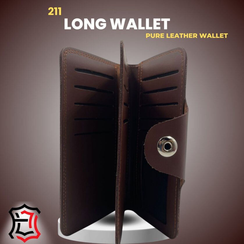 Pure Leather Long Wallet Model 211 — Elegance in Every Stitch - Image 2