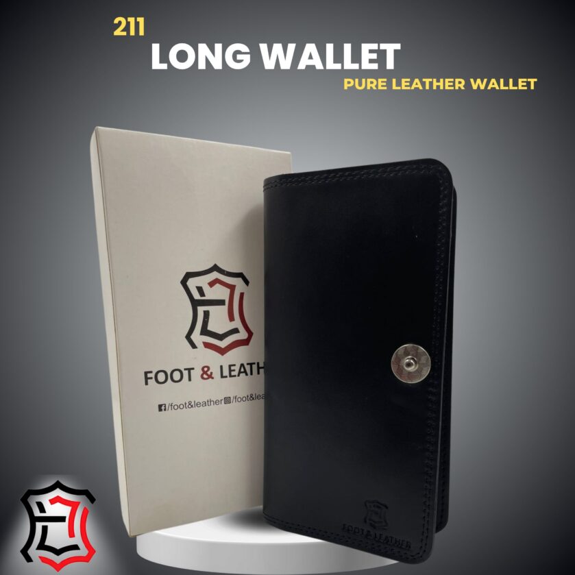 Pure Leather Long Wallet Model 211 — Elegance in Every Stitch