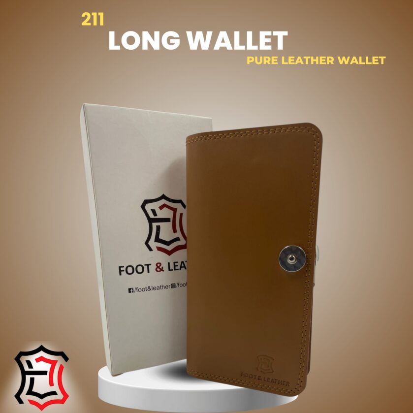Pure Leather Long Wallet Model 211 — Elegance in Every Stitch