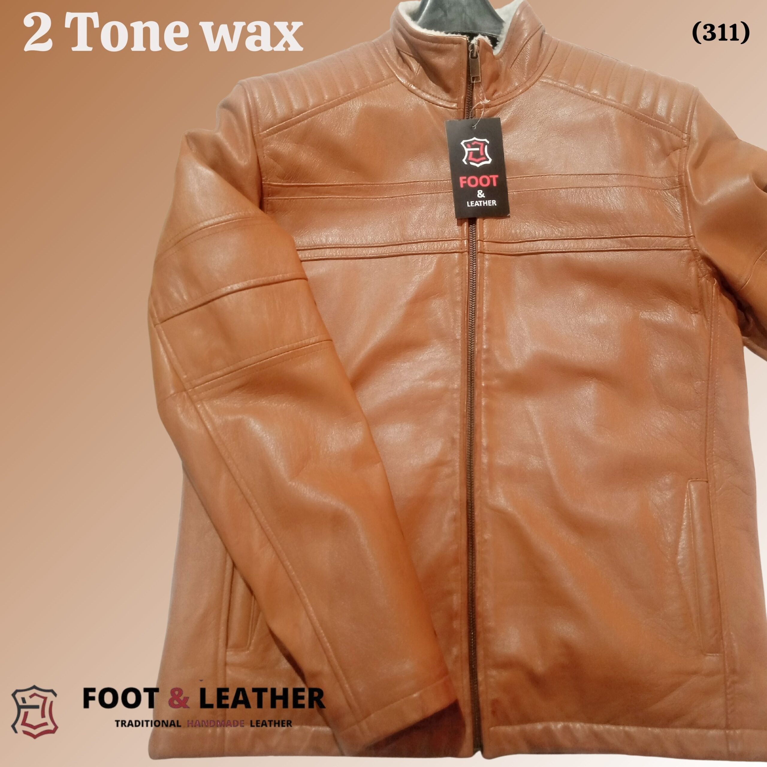 2-Tone Wax Leather Bomber Jacket 311