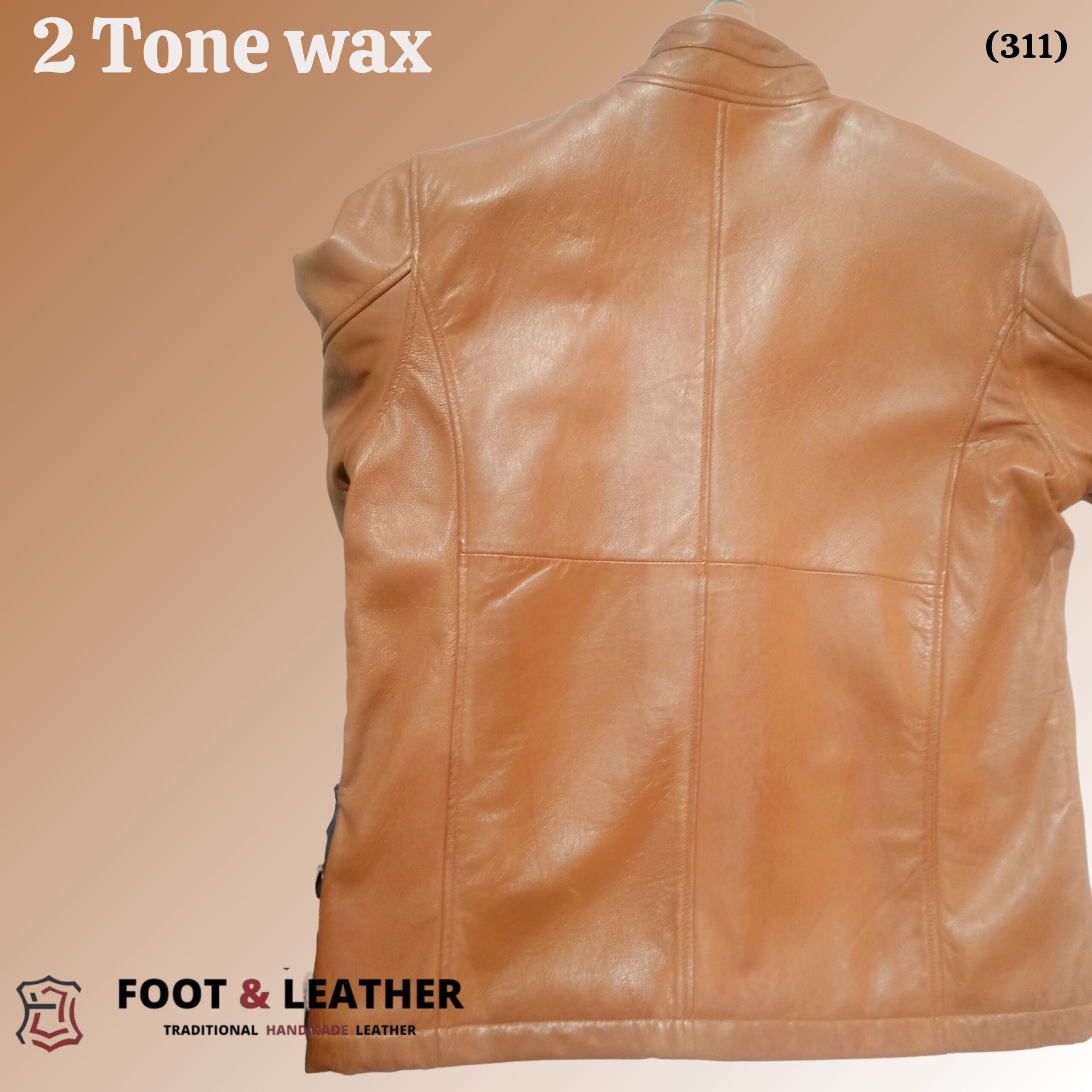 2-Tone Wax Leather Bomber Jacket 311 - Image 2